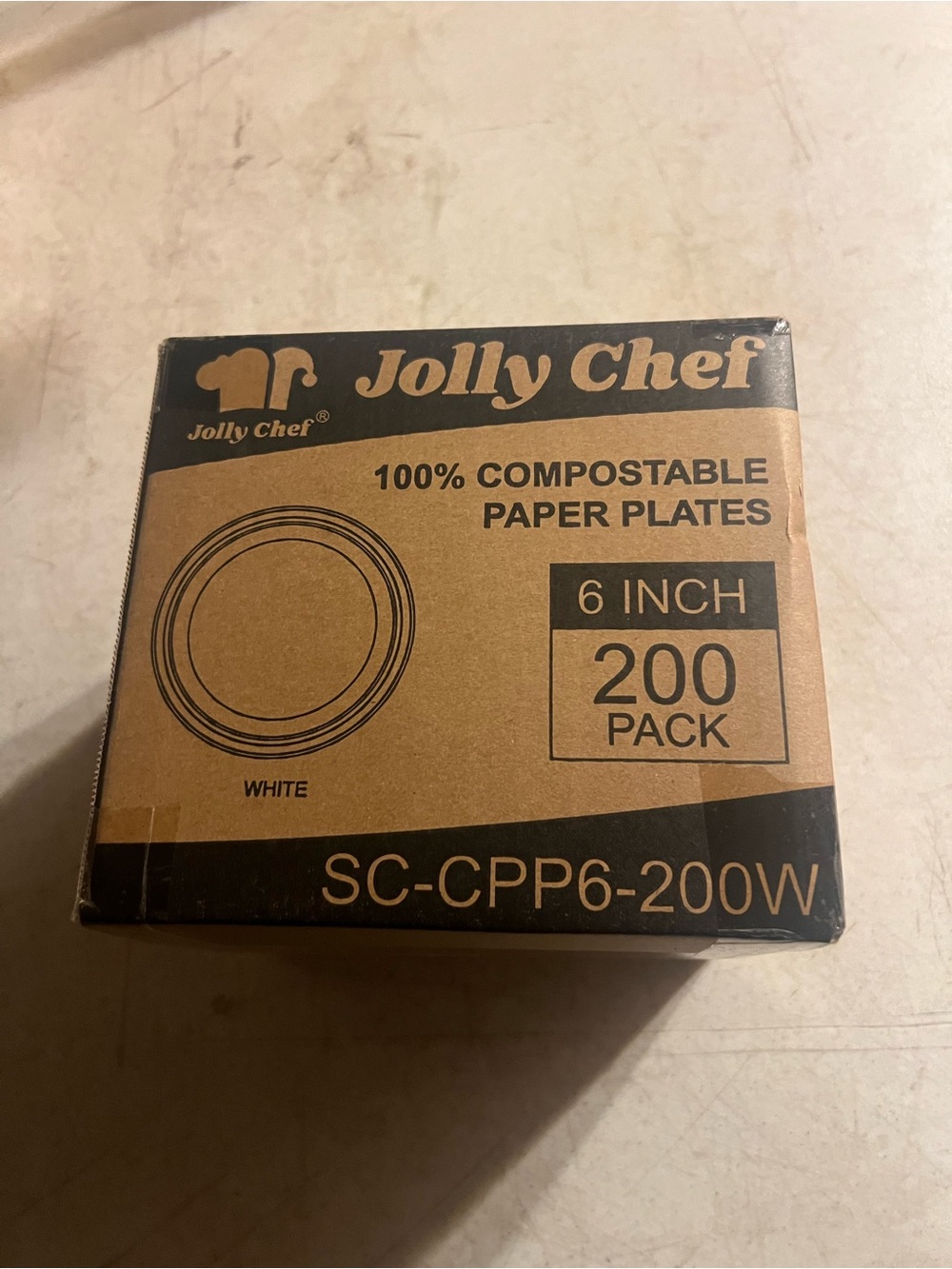 White Compostable Paper Plates - 6 Inch, 200 Count